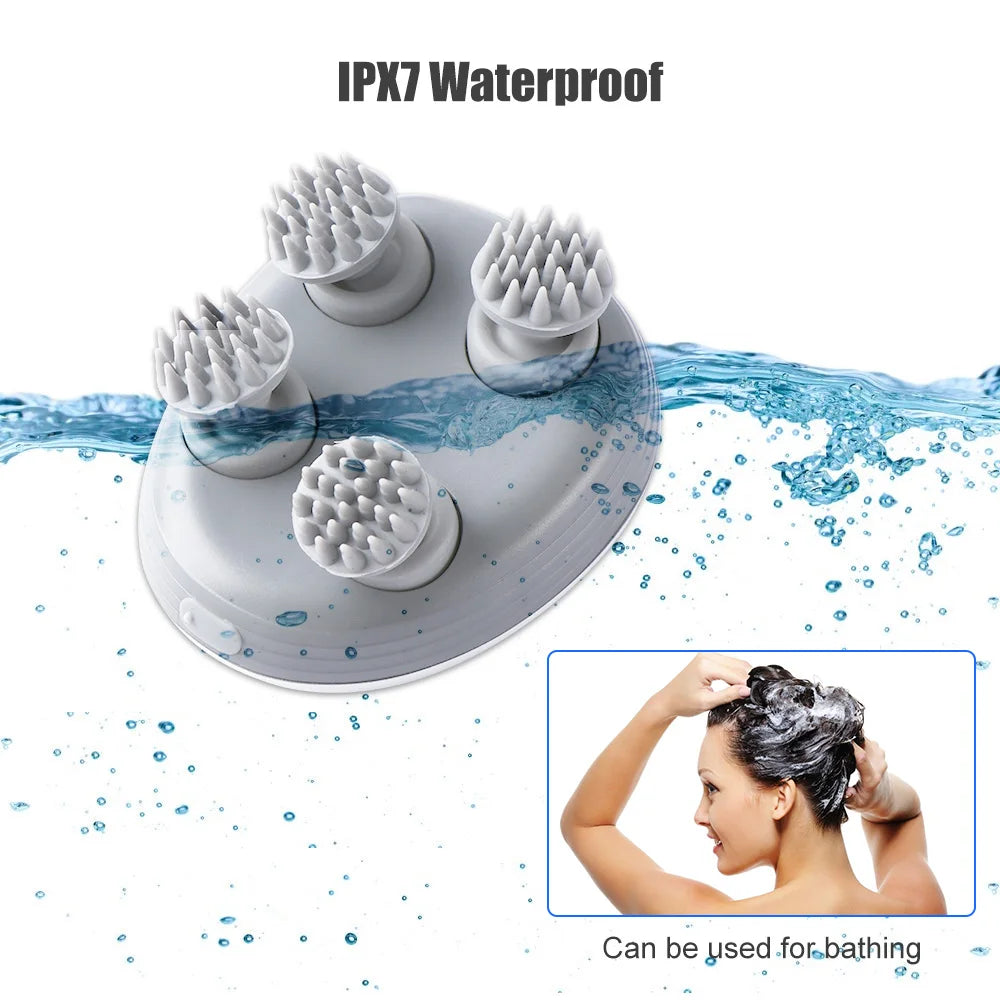 Electric Scalp Massager with Kneading Therapy Vibrator