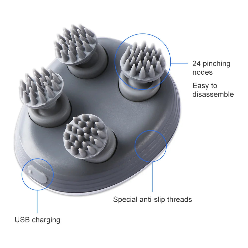 Electric Scalp Massager with Kneading Therapy Vibrator